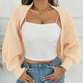 thumbnail image 6 of DAFPZW Women's Cropped Cardigan Sweater Long Sleeve Open Front Crochet Knit Shrug for Women Fall Cardigans, 6 of 8