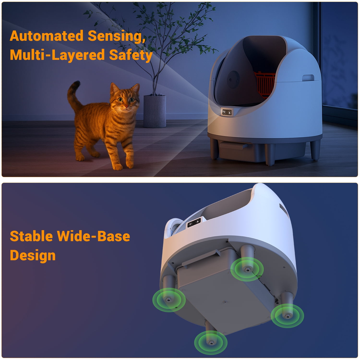 Dlopede Automatic Self-Cleaning Cat Litter Box with App Control, Infrared Safety Sensor, Smart Cat Toilet
