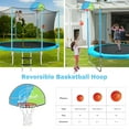 thumbnail image 5 of Soges 8FT Toddlers Seamless Trampoline With 360° Safty Enclosure Net, Basketball Hoop and Ladder, Indoor/Outdoor Kids Trampoline, Easy Assembly Backyard Fittness Recreational Round Trampoline, Blue, 5 of 7