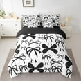 thumbnail image 2 of Homewish Cute Bowknot Bedding Comforter Set 7-Piece for Teens Female Women,Kawaii Bowtie Bow King Bedding Sets,Black White Ultra Soft Bed Sheets,Super Cozy Room Decor,Reversible, 2 of 8