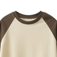 thumbnail image 4 of UAYOTSE Kids Boys Casual T Shirts Waffle Knit Long Sleeve Crewneck Cute Loose Fall Tee Tops(S373-Beige,7-8 Years), 4 of 5