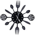 thumbnail image 4 of Nordic Stainless Steel Kitchen Wall Clock Creative Metal Art Clock Modern Quartz Hanging Clock Black Silent Design Without Batter, 4 of 5