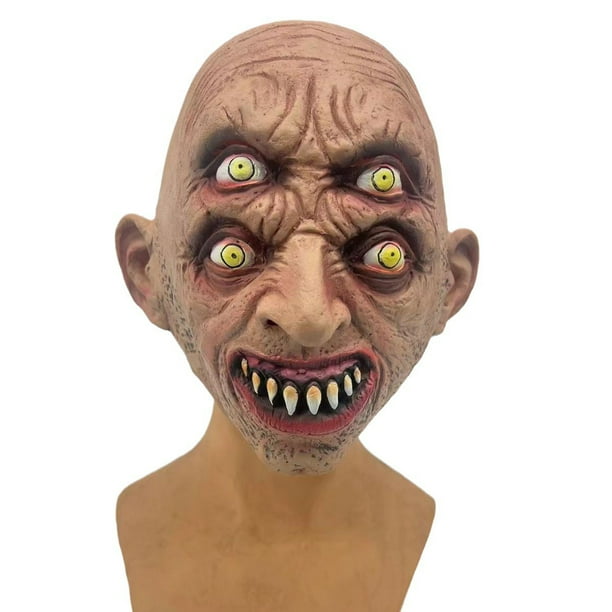 Máscara de Halloween de resina con monstruo de cuatro ojos y terror