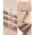 thumbnail image 5 of DOKOTOO Palazzo Pants for Women Wide Leg Elastic Waist Linen Pants Casual Loose Lounge Beach Trousers with Pockets, 5 of 8