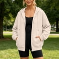 thumbnail image 6 of Luvrsol Hoodies for Women Drawstring Hood Zip Jacket Long Sleeve Casual Layering Top with Pockets S-2XL, 6 of 8