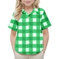 thumbnail image 3 of ZACPNCV Boys Casual Button Down Shirts Stretch Dress Shirs Short Sleeve Plaid Summer Shirts for Boy Multicolor 5-6 Years, 3 of 8