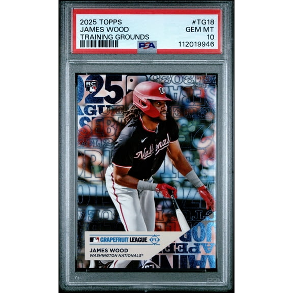 Graded 2025 Topps James Wood #TG18 Training Grounds Rookie RC Baseball Card PSA 10 Gem Mint