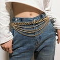 thumbnail image 5 of Ladies Fashion Casual Punk Metal Belt Rhinestone Inlaid Chain Skirt Waist Chain Womens Woven Belt Automatic Belt Buckle Belts for Men Reversible Extra Wide Belt Men's Dark Belt Blank Leather Belt, 5 of 5