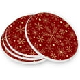 thumbnail image 3 of GZHJMY Christmas Snowflakes Round Coasters for Drinks,Absorbent Heat Resistant Coaster for Tabletop Protection,Suitable for Kinds of Cups, Wooden Table, Home Decor 2pcs, 3 of 6
