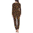 thumbnail image 3 of FOR U DESIGNS Thanksgiving Maple Leaf Women Pajamas Set Long Sleeve Nightwear 2 Piece Size L Sleepwear Long Pants and Crew Neck Tops for Women Loungewear Pjs Fall, 3 of 6