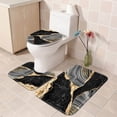 thumbnail image 3 of Juego de cortinas de ducha Nkzply Black Marble con alfombras para baño, 3 of 7