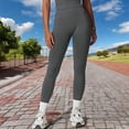thumbnail image 4 of High-Waist Seamless Full-Length Leggings - Large, Gray, 4 of 6