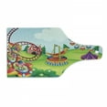 thumbnail image 1 of Circus Cutting Board, Circus and Theme Park Design Carousel Amusement and Excitement Theme Trees Forest, Tempered Glass Cutting and Serving Board, Wine Bottle Shape, Multicolor, by Ambesonne, 1 of 1