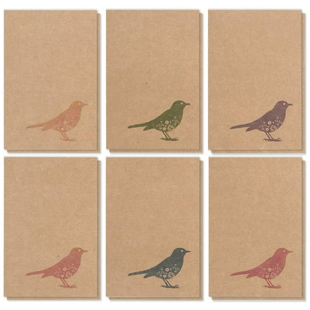 36 Pack All Occasions Assorted Blank Note Cards Greeting Cards Bulk Box Set - 6 Colorful Rustic Bird Designs - Blank on the Inside Notecards with Envelopes Included - 4 x 6 (Best Gala Invitation Designs)