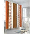 thumbnail image 5 of Burnt Orange Farmhouse Waterproof Fabric Shower Curtain, Orange Brown Striped Shower Curtain for Bathroom Curtains Bathtubs Hotel Washable Shower Curtains with 12 Hooks Small 36x72in, 5 of 6