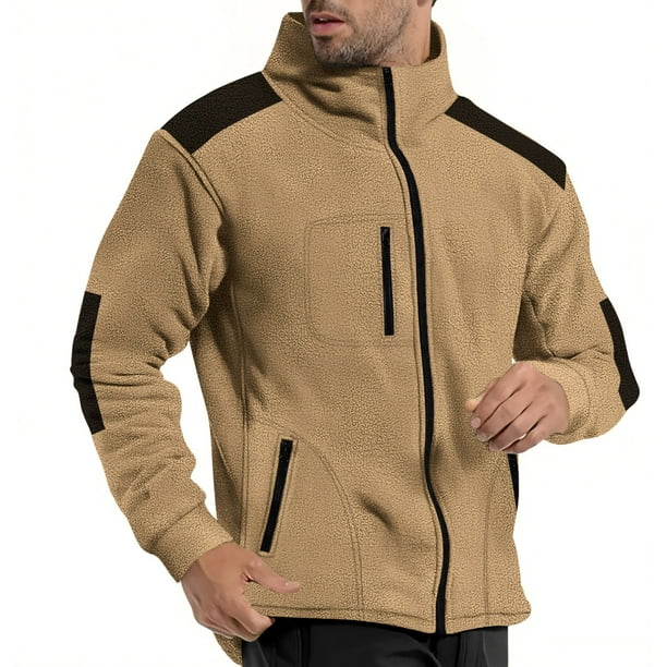pstuiky Camisas casuales de manga larga para hombre, Camisa informal de manga larga con cuello alto y cremallera en la muñeca para hombre top de hombre xl