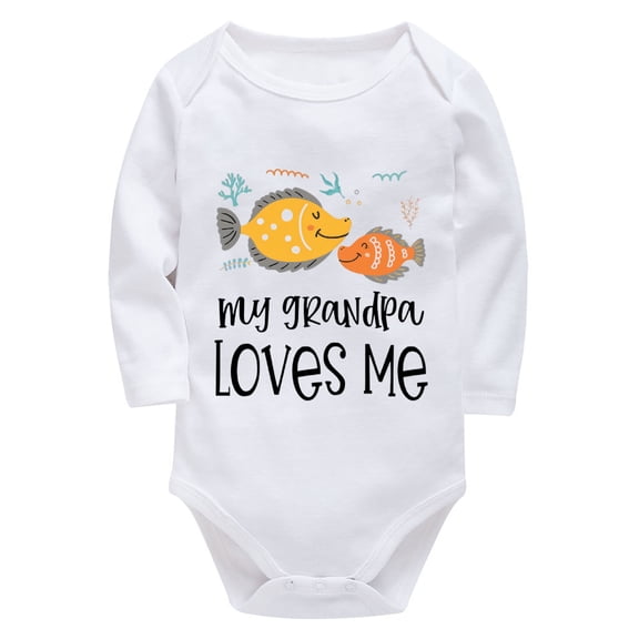 My Grandpa Loves Me Clothes for Newborns Long Sleeve Coming Home Outfit for Baby White Baby Girl Newborn Hospital Outfits
