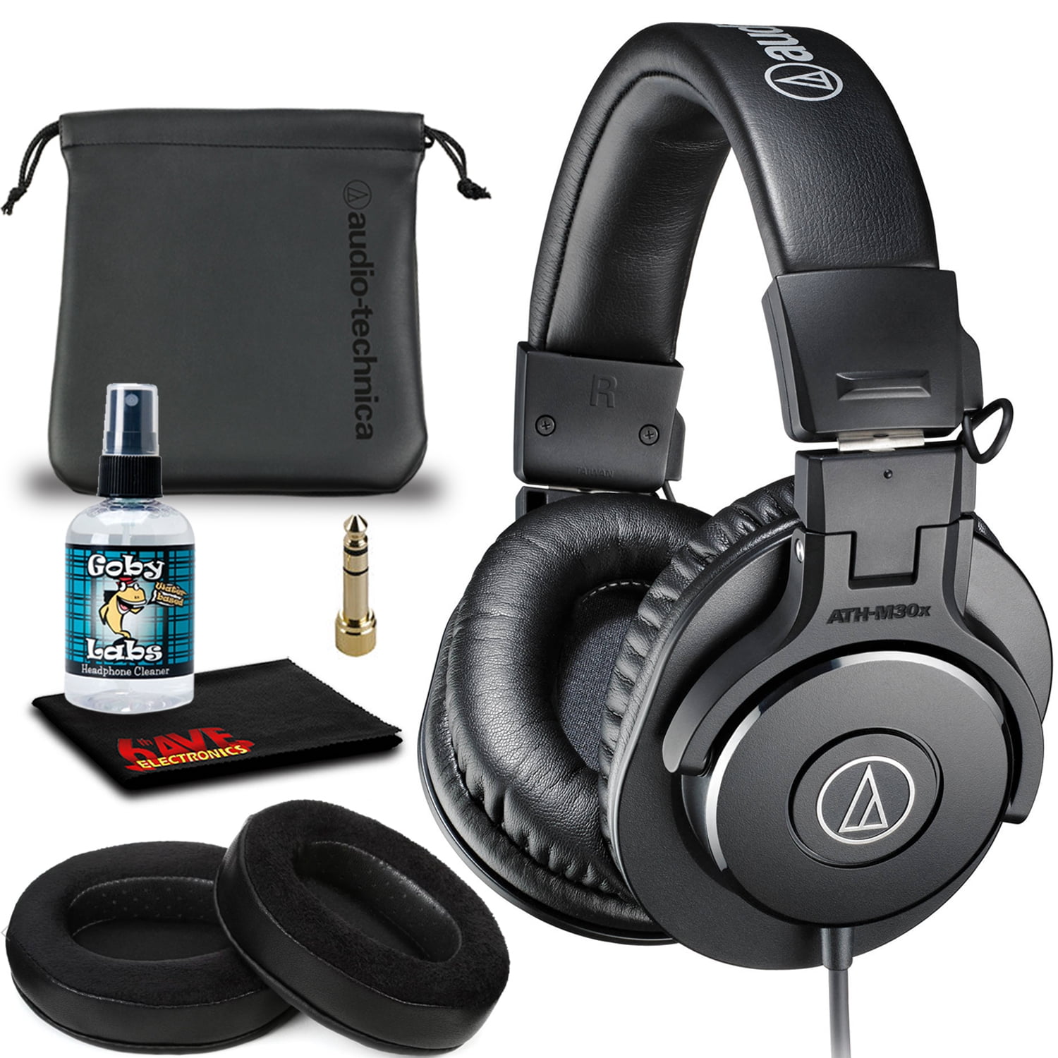Audio-Technica ATH-M30x Headphones (Black) Includes Hybrid Replacement Ear  Pads - Walmart.com