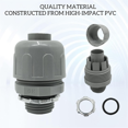 thumbnail image 3 of Liquid Tight Connectors - PVC Electrical Conduit Connectors - Flexible Non-Metallic Straight Conduit 1/2 Inch 25 Pieces, 3 of 7