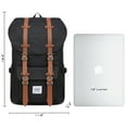 thumbnail image 2 of KAUKKO Mochila Escolar de Viaje para Universidad flexible con portátil para 15",22L(Lino/Negro) KAUKKO  EP5-2, 2 of 5