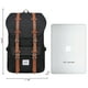 thumbnail image 2 of KAUKKO Mochila Escolar de Viaje para Universidad flexible con portátil para 15",22L(Lino/Negro) KAUKKO  EP5-2, 2 of 5