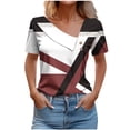 thumbnail image 1 of Tops de Algodón para Mujeres Cuello en V Casual de Manga Corta, Imitación Algodón Primavera Y Blusa de Verano, 1 of 5