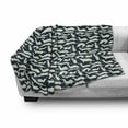 thumbnail image 3 of Weasel Soft Flannel Fleece Throw Blanket, Mammal Mustela Animal Wildlife Tropical Hipster Graphic Repetition, Cozy Plush for Indoor and Outdoor Use, 50" x 70", Off White Petrol Blue, by Ambesonne, 3 of 6