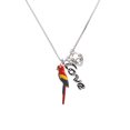thumbnail image 2 of Delight Jewelry Silvertone 3-D Enamel Parrot - Love and Lock Charm Necklace, 18"+1", 2 of 4