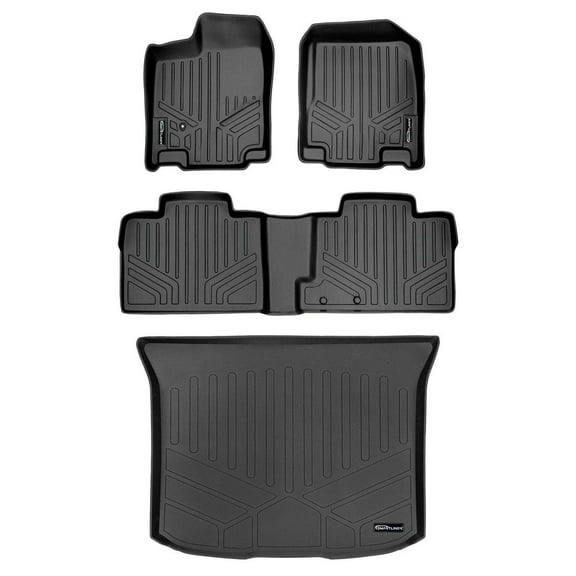 SMARTLINER Custom Fit Floor Mats 2 Rows and Cargo Liner Set Black Compatible With 2007-2010 Ford Edge / Lincoln MKX