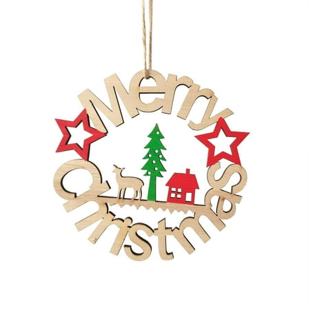 

forYULIK Small Chandelier Beads New Christmas Wooden Christmas Hollowed Out Christmas Letter Pendant Decoration