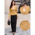 thumbnail image 2 of DARING DIVA Women's Notched Lapel Long Sleeve Button Down Blazer XS Khaki, 2 of 6