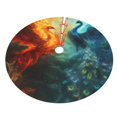 thumbnail image 5 of Cauagu 30" Christmas Tree Skirt Red And Blue Fire Peacock Pattern Christmas Tree Decorations Tree Mat for Xmas Decorations Occasion Holiday Home Decor -30", 5 of 7