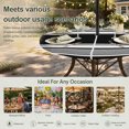 thumbnail image 6 of Round Outdoor Tablecloth with Umbrella Hole and Zipper, Farmhouse Black Tablecloth with Elastic Waterproof, Farmhouse Black Line Striped Patio Table Covers for 45" - 54" Picnic Pool Tables, 6 of 9