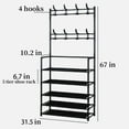 Coat Rack,Coat Rack Stand with 5 Shelves Storage for Entryway Hallway