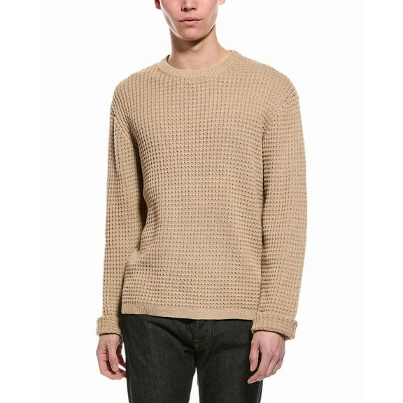 Slate & Stone mens Waffle Knit Wool-Blend Crewneck Sweater, XXL, Beige