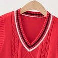thumbnail image 3 of lnmuld Sweaters for Teens Classic V Neck School Sweater Vest for Girls Knit Cardigan for Big Kids and Teens Comfortable Academic Style Pullover Size:6-7 Years, 3 of 5