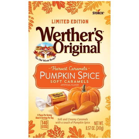 Werther s Original Soft Harvest Pumpkin Spice Caramel Candy  8.57 Oz Bag