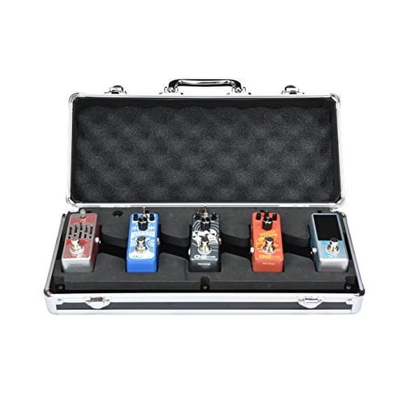 PedalPad Case 5 - Guitar Effects Pedalboard for 5 Mini Pedals   Power Supply & Cables