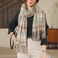 thumbnail image 4 of Prolriy Scarf for Women Autumn and Winter Colorful Plaid Shawl Thickening Warm Fringe Scarf Womens Scarf C, 4 of 8