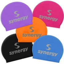 Synergy Latex Swim Caps 5-Pack (Black/Blue/Lavender/Orange/Pink 5-Pack)