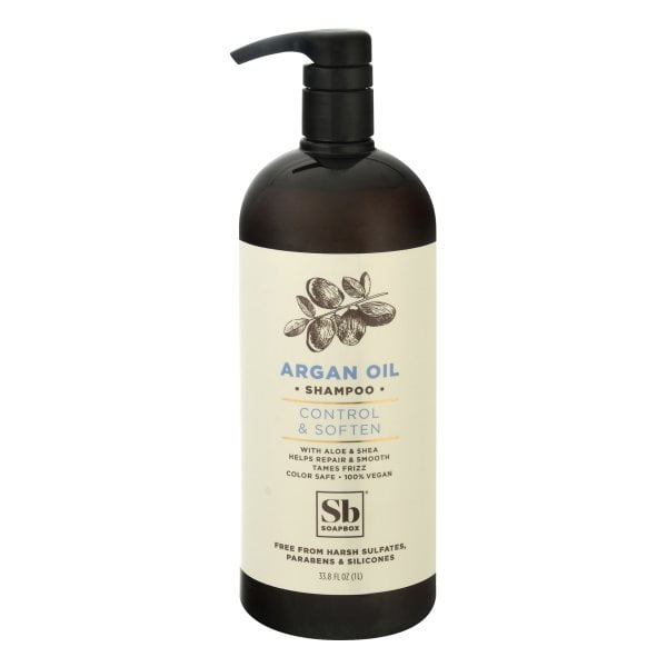 Soapbox Argan Oil Shampoo, Sulfate Free, Paraben Free, Silicone Free, Color Safe, and Vegan Hair