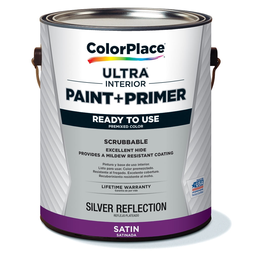 ColorPlace ULTRA Interior Paint & Primer, Silver Reflection, Satin, 1