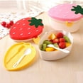 thumbnail image 1 of Fiudx Caja Bento de Fresa, Almacenamiento de Alimentos de 2 Capas, Incluye Tenedor y Cuchara, Material de Grado Alimenticio, Apto para Microondas, Congelador y Lavavajillas, Portátil para Almuerzos,, 1 of 3