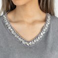 thumbnail image 6 of Women's Gameday Couture Gray Minnesota Golden Gophers Iconic Edge Rhinestone V-Neck T-Shirt, 6 of 7