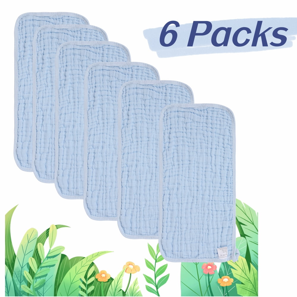 6 Pack Muslin Burp Cloths Baby Burp Clothes Burp Rags for Boy Girls