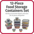 thumbnail image 6 of GoodCook EveryWare Set of 12 BPA-Free Food Storage Containers with Lids, 24 Pieces Total, Clear/Grey, 6 of 11