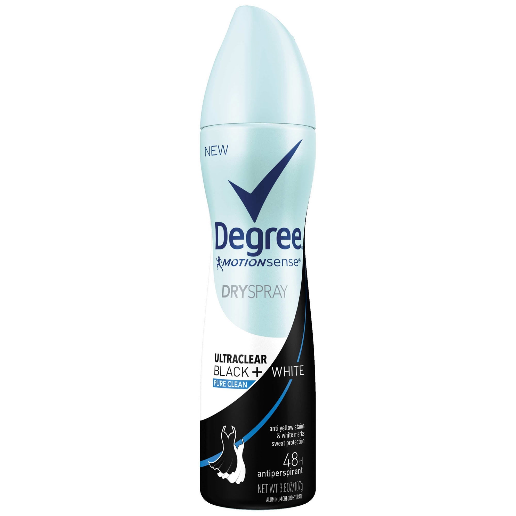 Degree Women UltraClear Antiperspirant Deodorant Dry Spray Black+White Pure Clean 3.8 oz