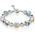 thumbnail image 1 of Bracelet Extensible en Cristaux Aurora Scintillants pour Femmes, Bijou de Mode, Cadeau, Forme Carrée, 1 of 8