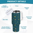 thumbnail image 4 of Little Flower and Grass Tumbler with Handle and Straw Lid 40 oz Insulated Vacuum Water Bottle Stainless Steel Travel Cup, 4 of 9