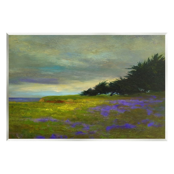 Stupell Industries Seaside Purple Meadow Flowers Painting Unframed Art Print Wall Art, Design by Sheila Finch
